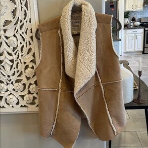 Dylan Camel Faux  Shearling/ Suede  Women's Vest